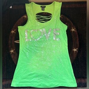 Lime green tank top